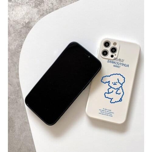 INS Korea Cute dog Phone Case For SAMSUNG Galaxy A71 A72 M31 S21 ULTRA S20 M51 A20 NOTE20 M10 A50 A52 A32 A20S A10S couples case