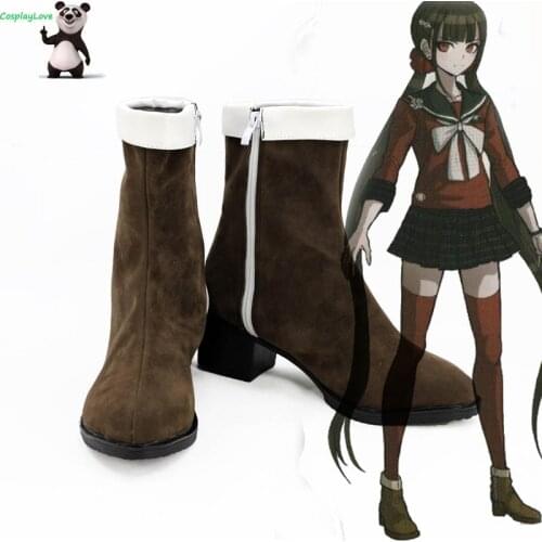 Danganronpa V3: Killing Harmony Maki Harukawa Brown Cosplay Shoes Long Boots Leather CosplayLove For Halloween Christmas