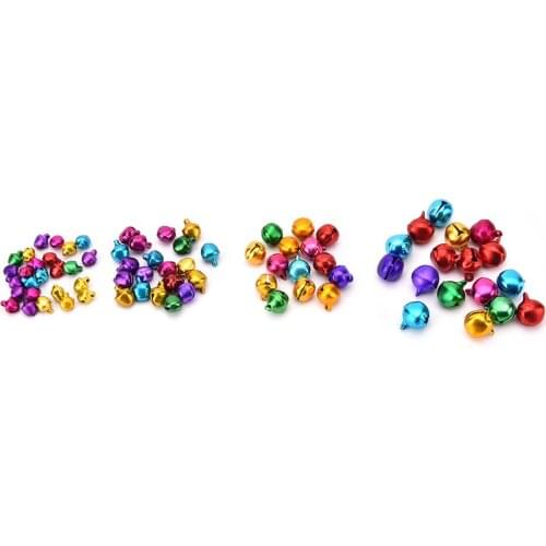 DIY Pendants Handmade Accessories Crafts 100pcs Colorful Loose Beads Small Jingle Bells Christmas Decoration 6/8/10/12mm