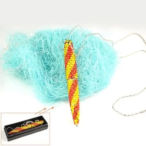 Long chain necklace women acrylic rhinestones ball pen Document shape pendant necklaces , gift box packing , nl-753