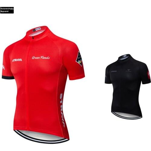 6XL Red Team STRAVA Cycling Jersey 2019 Summer Short Sleeve Tops Ropa De Ciclismo Hombre Anti-sweat Mountain Bike Cycling Jersey