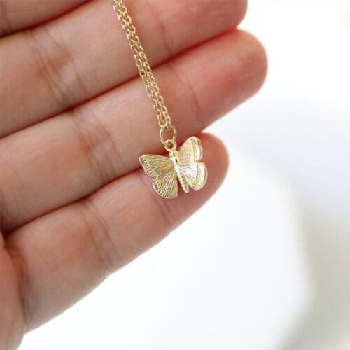 Dainty jewelry Butterfly Statement Necklaces Gold Pendants Woman for girl Chokers Necklace Set 2019 New Fashion Jewelry