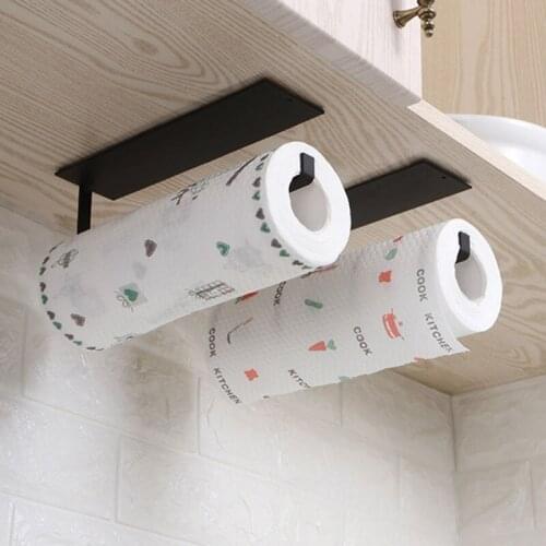 Kitchen Paper Towel Rack Creative Wall Hanging Free Punch Bathroom Rack Paper Towel Roll Paper Tube Kitchen Paper Holder