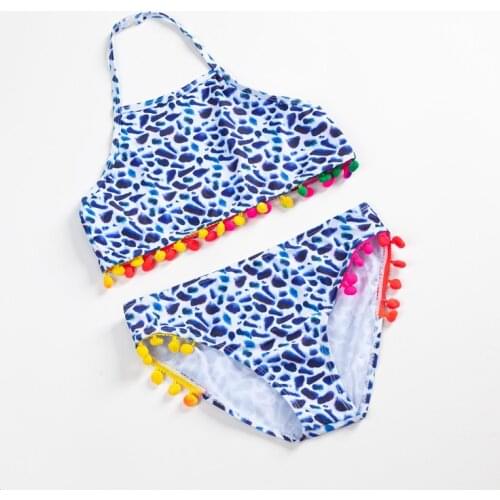 Childrens Swimsuit Summer Girls Bikini Set Leopard Children Swimming Suit for Teenager Girls Swimwear Baby Beachwear 3-12 Years