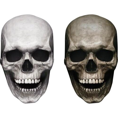 Hot Horror Decoration Full Head Skull Mask/helmet Removable Jaw Halloween Special Cool Mask Full Head Skull Mask Free Shipping