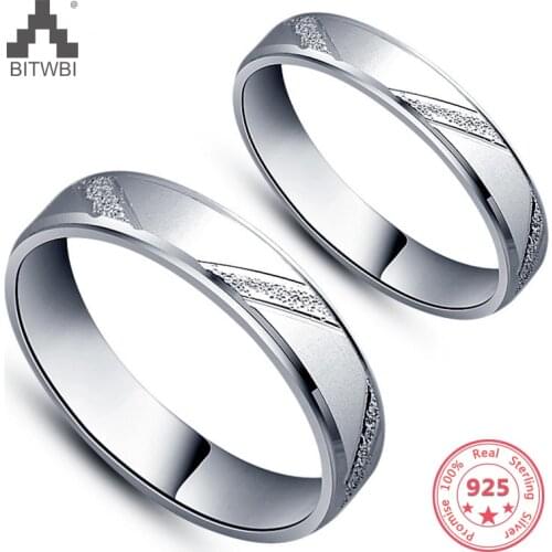 Hot 2018 925 Sterling Silver Couple Rings for Women and Men Engagement Wedding Rings Couple Jewelry