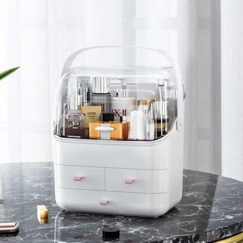 Makeup Organizer Large Capacity Cosmetic Storage Box Organizer Desktop Jewelry Nail Polish Makeup Drawer Container For Travel