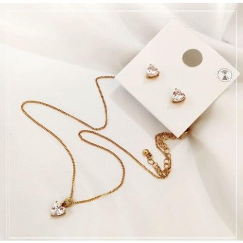 Heart Necklaces for Women Girls Lovers Fashion Gold Color Chain Chocker Female Pendant Necklace Cute Zircon Heart Jewlery 2021