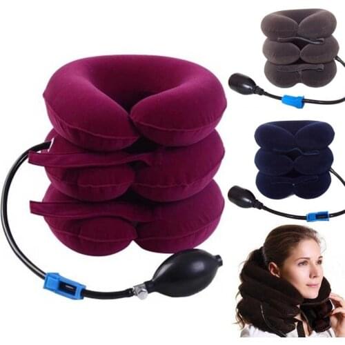 PNEUMATIC air Neck Health care beauty Cervical Traction collar pillow soft Brace Device neck massager Head Shoulder Pain device
