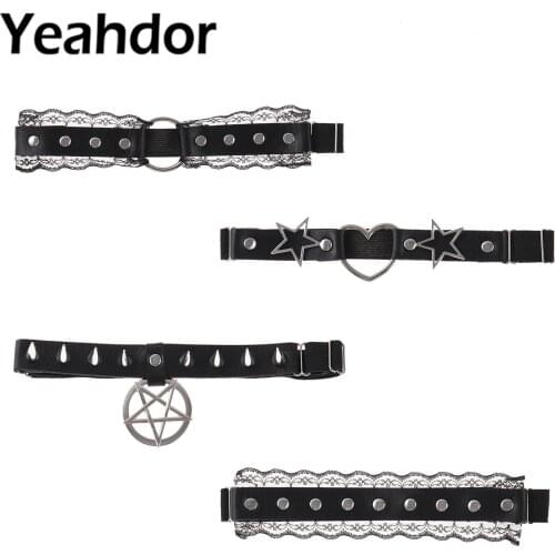 Harajuku Garters Punk Spike Garter Belt Adjustable PU Leather Leg Harness Elastic Lace Band Leg Rings Sexy Restraints Legs Loops