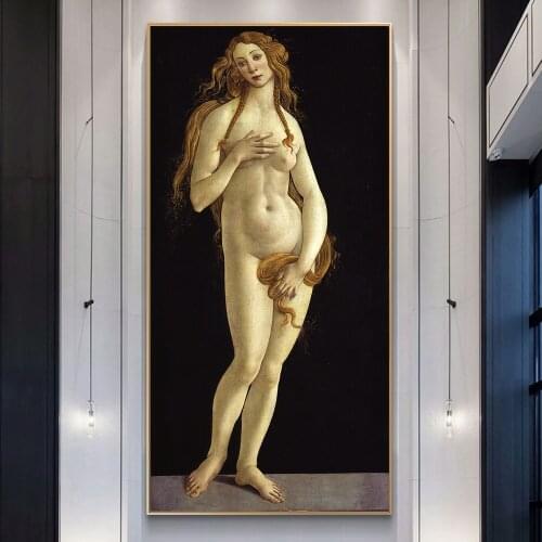 Portrait of Venus by Sandro Botticelli Canvas Paintings On the Wall Art Posters And Prints Sexy Nude Art Picture For Living Room