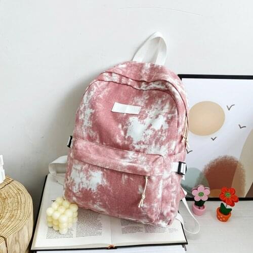 Women Backpacks Travel Tie Dye Printing Backpacks Harajuku Zipper Fashion Preppy Style Students School Large Capacity Rucksacks