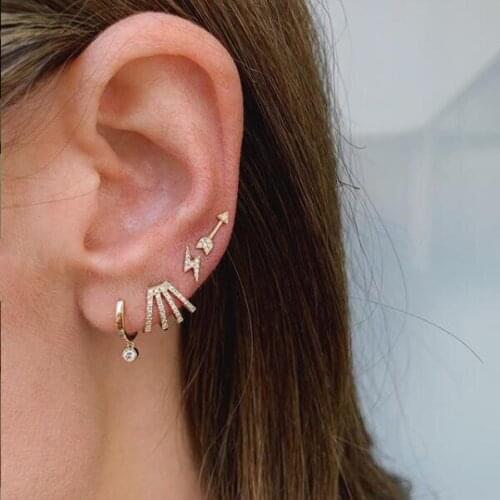 925 sterling silver cz heart arrow stud earring for lover girlfriend elegant geometic dainty cute vermeil jewelry