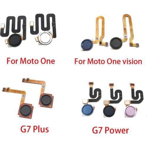 10Pcs/Lot,Home Button FingerPrint Touch ID Sensor Flex Cable Ribbon For Motorola Moto G7 Plus / G7 G8 Power / One Vision