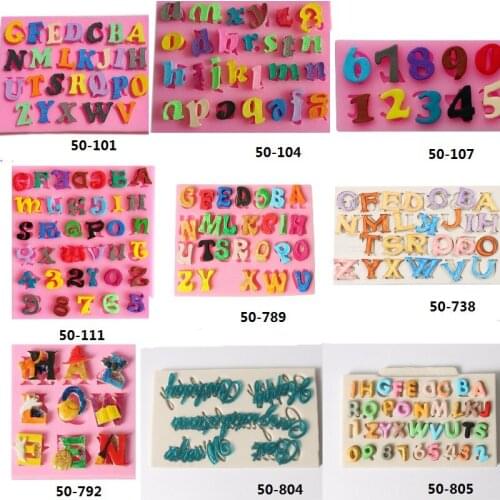 Silicone Cake Mold DIY number letter Shape Fondant Chocolate Ice Tray Clay Mould Maker Kitchen Baking Decoration Tools Gadget
