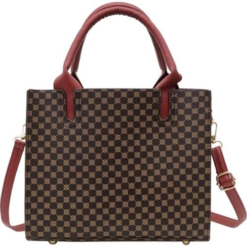 Totes Bags For Women Vintage Printting Square Top Handbag Large Capacity Crossbody Bag Retro Fashion Ladies Shoulder Bag