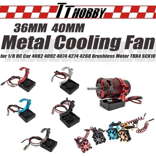 TTHOBBY Metal Cooling Fan Heatsink 40mm 36mm Motor Heatsink for 1/8 RC Car 4082 4092 4074 4274 4268 Brushless Motors TRX4 SCX10