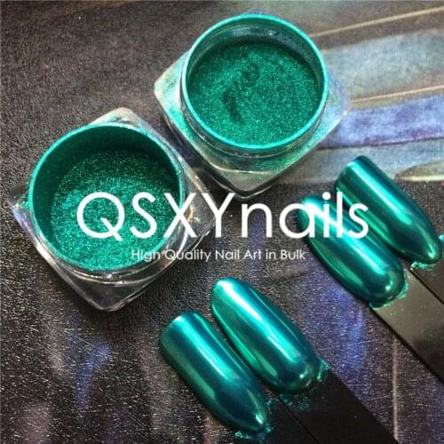 20g Awesome Lake Green Foil Pigment Chrome Mirror Powder Nails Glitter for Nail Art Gel Nail Polish Manicure