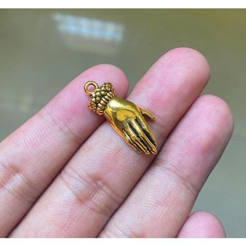 18pcs 26x10mm Praying hands Charms Pendants Antique Gold Tone Jewelry Making DIY Bracelet Necklace Handmade Craft Accessories