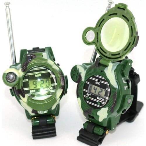 2 Pcs Children Toy Walkie Talkie Kids Watch Outdoor Interphone Gifts Toys Camouflage Style Compass Kids Interactive Toys