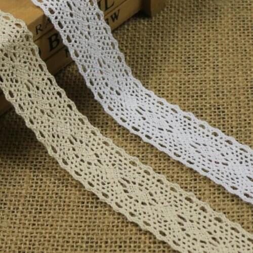 2017 New Arrival High Quality Lace Trim Ribbon 50 Yards/Lot Cotton Material Embroidered Lace For Sewing Home DIY Accessories