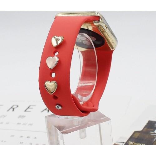 3pcs Silicone Strap Decorative Nails For Apple Watch Band Charms Metal Creativity Rivet Accessories for iwatch Rubber Bracelet
