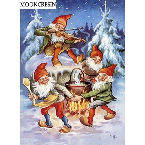 5D Diy Diamond Painting Santas Dinner Mosaic Picture Of Rhinestone Full Diamond Embroidery Needlework Christmas Decoration Home