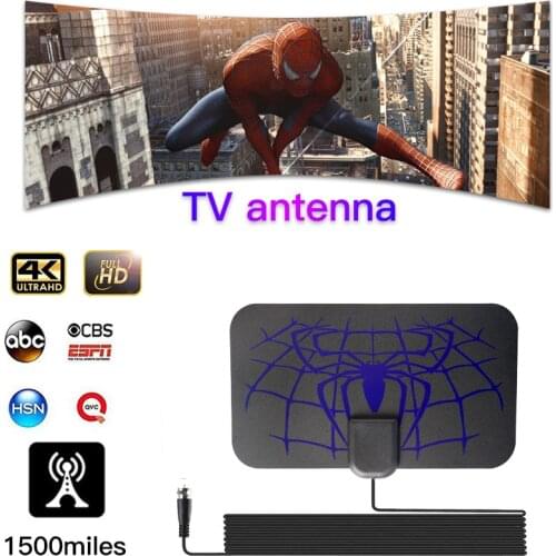 2021 new indoor radius 1000 miles HD digital TV antenna DVB-T2 isdb-tb satellite spider model receiver without signal amplifier