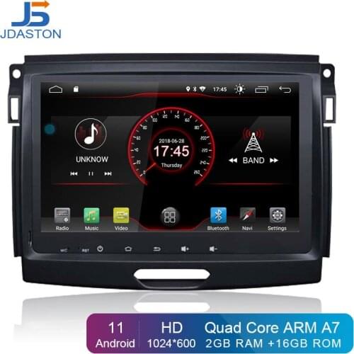 JDASTON Android 10.0 Car DVD Player For Ford Ranger 2016-2019 GPS Navigation 2 Din Car Radio Stereo Multimedia IPS WIFI Canbus
