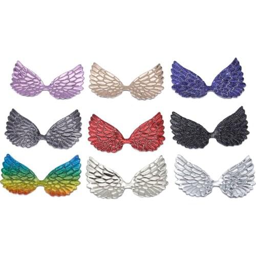 Shiny Bling Angel Wing Patches Multicolor Sequin Patch Children Sew On Clothes DIY Hair Clips Headwear Cake Decoration
