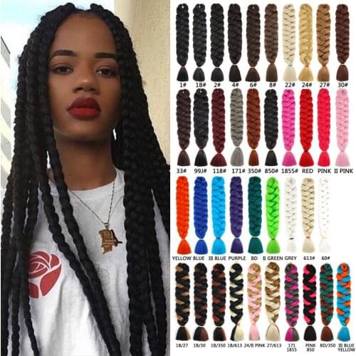 Synthetic Jumbo Braids 41 inches 165g/piece Hot Water Use Braids Low Temperature Flame Retardant Synthetic Fiber Tangle Free
