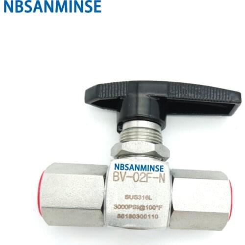 BV-OD/ F 1/8 1/4 3/8 1/2 3/4 Stainless Steel Ball Valve 3000 Psi Tube 6000 Psi End Connection / Female NPT Thread NBSANMINSE