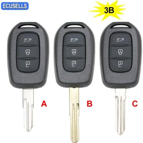 3 Button Remote Car Key Shell Case for Renault Duster Twingo 3 Dokker Trafic Clio 4 Sandereo Master 3 Logan HU137 VAC102 Blade