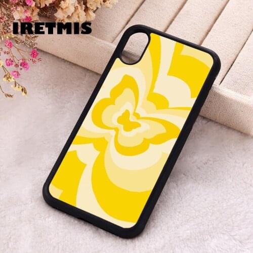 Iretmis 5 5S SE 2020 Phone Cover Case for iPhone 6 6S 7 8 Plus X Xs XR 11 12 Mini Pro Max butterfly heart love infinity yellow