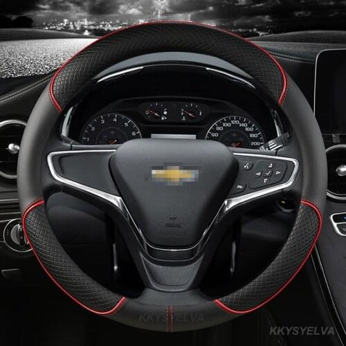 For Chevrolet Orlando Colorado Malibu Cruz Car Styling Microfiber Leather 38CM Steering Wheel Cover Interior Accessories