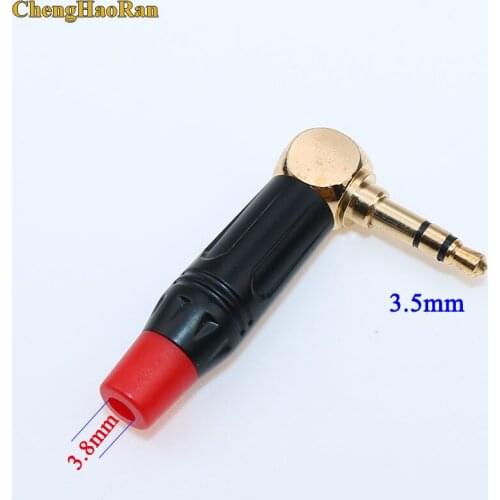 ChengHaoRan 1pcs 3.5mm 3 Pole Stereo Male Plug Angle 90 Degree Audio Plug Solder Jack Audio Connector