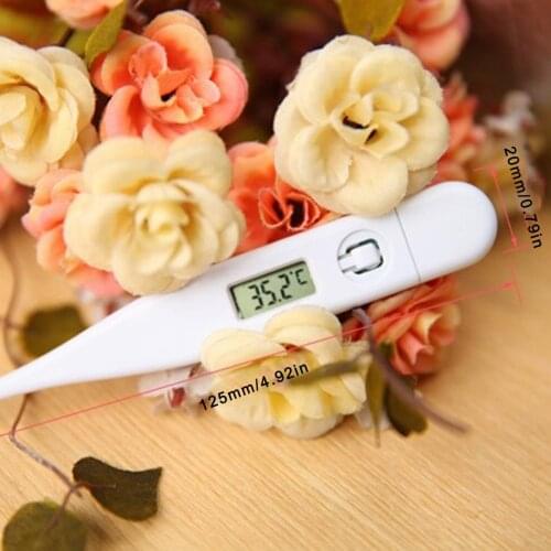 Digital Electronic Thermometer With Clear LED Digital LCD Display Waterproof Need LR41 Button Battery Home Children Thermometers