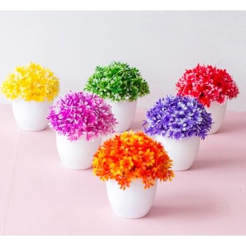 Цветы в горшках декор Half Jasmine Bonsai Simulation Potted Plant Home Decoration Creative Ornaments новогодние украшения 2020