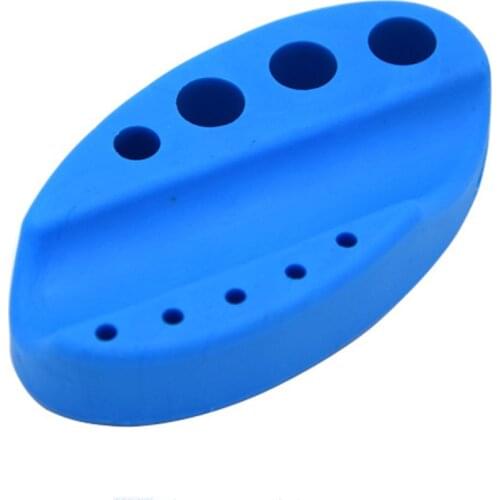 Tattoo Ink Cup Holder Silicone Blue Permanent Makeup Eyebrow Lip Liner Microblading Body Art Holding Cotton Machine Pen Supply