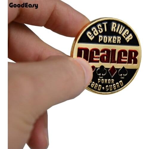 Hot Quality Poker Card Guard Protector Metal Token Coin with Plastic Cover Texas Poker Chip Set Casino Dealer Button