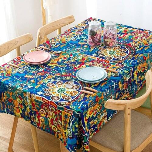 Colorful Southeast Asian nation wind cotton and linen tablecloth for Dinning Table Tea Tables Table cloth