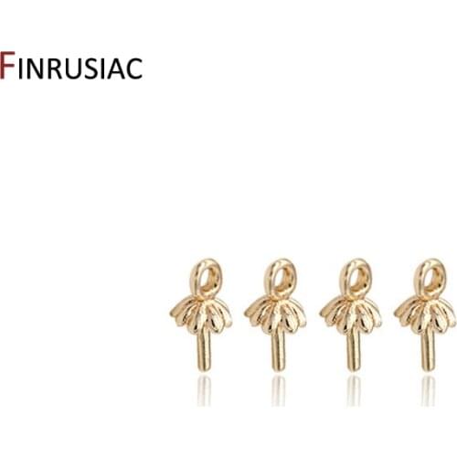 Supplies For DIY jewelry findings 14k gold plated brass jewelry peg bails for pearls pendants