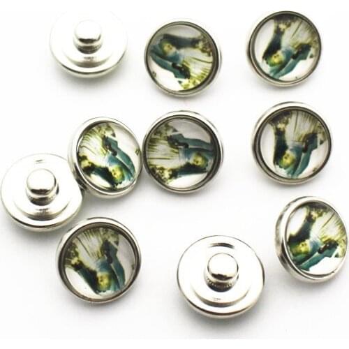 Hot slling 20pcs/lot 12mm Glass Snap Buttons Fit DIY Snap Bracelet Snap Button Charms Jewelry