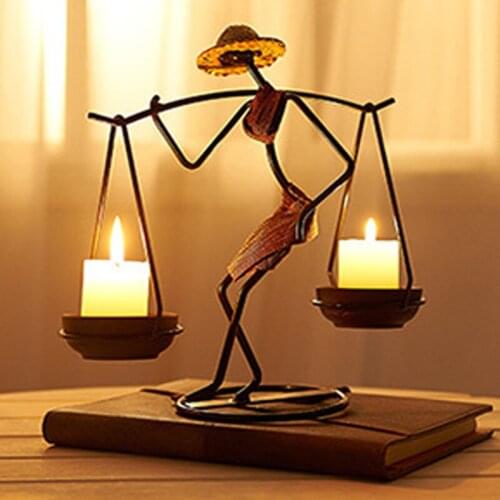 Metal Candlestick Home Decor Candle Holders Creative Candle Holder Iron Romantic Candlestick for Kitchen Home Decor Decoration