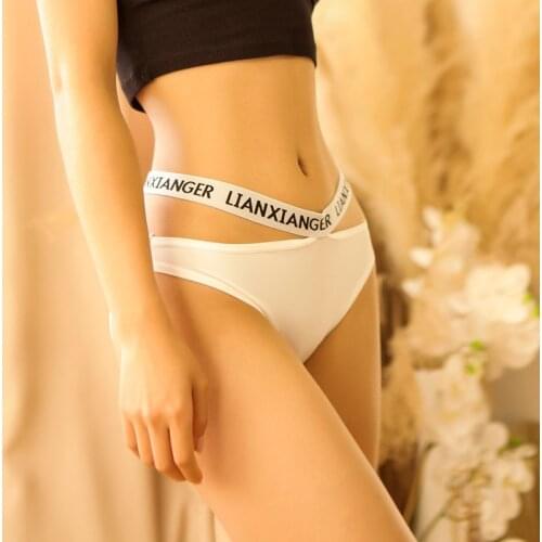 Foreign trade womens womens sexy letters wide belt sports temptation ice silk underwear low waist briefs