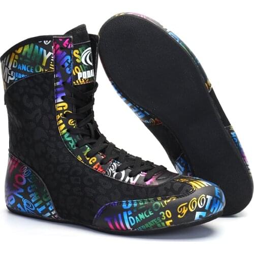 2021 Men Boxing Sneakers High Top Wrestling Boots Comfortable Lace Up Training Shoes Hard-Wearing Boxing Boots