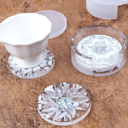 New Silicone Round Coaster Molds Epoxy Resin Casting Large Coaster Mold Handmade Jewelry DIY Craft Making Mould Drop Shipping