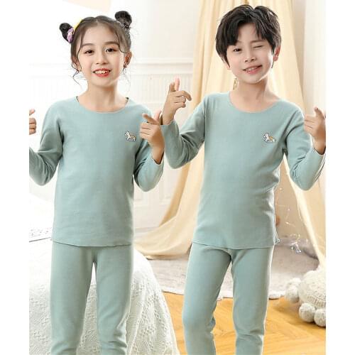 Cartoon Pajama Sets for Toddler Girls Sleepwear Teens Change Color Pyajama Kids Thermal Underwear Childrens Autumn Home Clothes