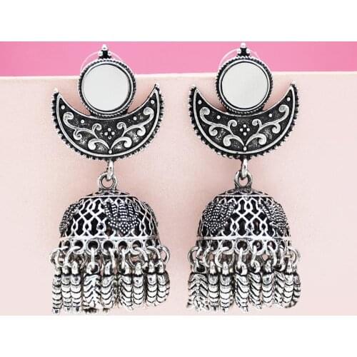 Hot Exotic Indian Birdcage Fringe Earrings Statement Pakistan Classic Ancient Color Metal Bird Drop Ears Gypsy Ethnic Jewelry