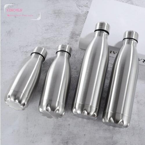 500/1000ml Stainless Steel Water Bottle Portable BPA Free Water Drinking Bottle Gym Sports Cycling Drinkware Kids School Gifts